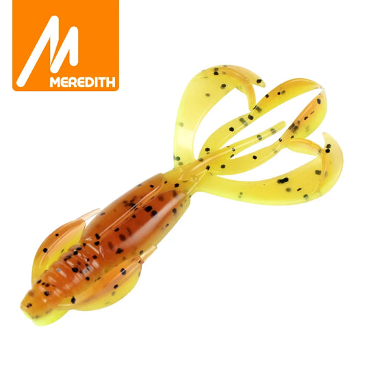 MEREDITH Fishing Lures Crazy Flapper 90mm/6.1g 10pc/Lot Craws Soft Lures Fishing Soft Bait Shrimp Bass Bait Peche Gear