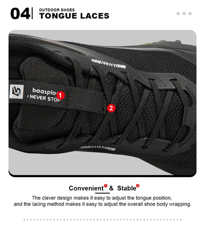 Bassploa Men Hiking Shoes New Fashion Lightweight Outdoor Sneakers Men Walking Shoes Comfort Non-Slip Wear Resistant Outdoor