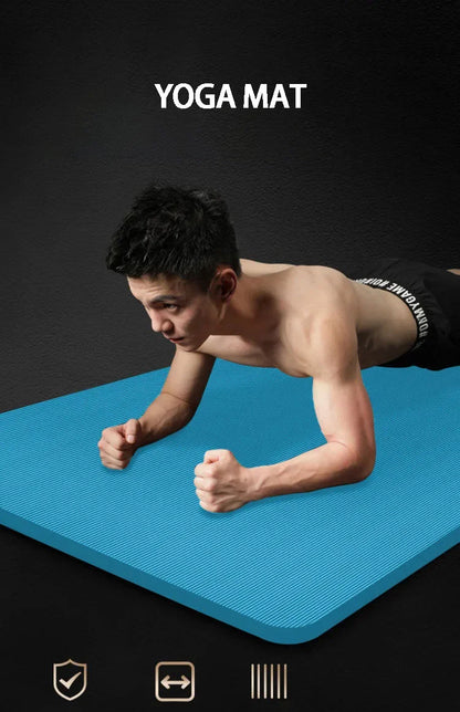 Thickened 15mm NBR Yoga Mat Double-sided Anti Slip Sports Fitness Mat Sports Yoga and Pilates Gymnastics Mat Fitness Equipment