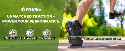 FitVille Men'S Extra Wide Walking Training Shoes Hiking Shoes Lightweight Casual Non-Slip Sports Shoes For Mountaineering