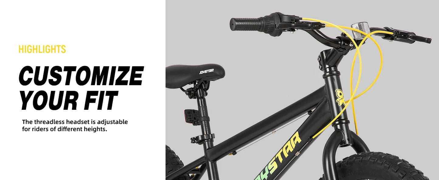 JOYSTAR 20 Inch Mountain Bike for Kids Ages 7-12 Year Old, Fat Tires, 7 Speed Shimano Drivetrain, Disc Brakes, Fat Tire Bicycles