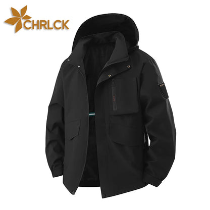 CHRLCK Men Women Hiking Jackets Waterproof Large Size Spring Autumn Windbreaker Camping Climbing Outdoor Coats Unisex