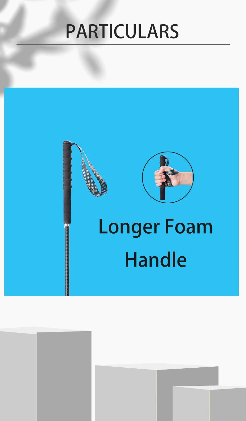 110g 120g 130g Turstaver i Karbonfiber Ultralette Turstaver Sammenleggbare Vandrestaver Bærbare Turstaver Campingtur