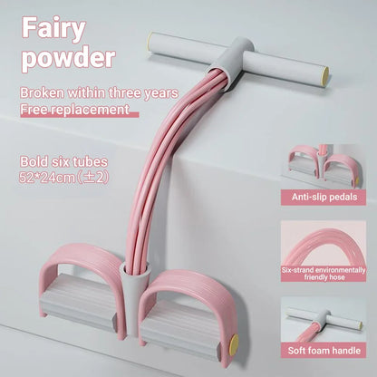 6-Tube Resistance Band Multi Function Tension Rope Fitness Bands 6-Tube Elastic Yoga Pedal Puller For Sports Exercises At Gym