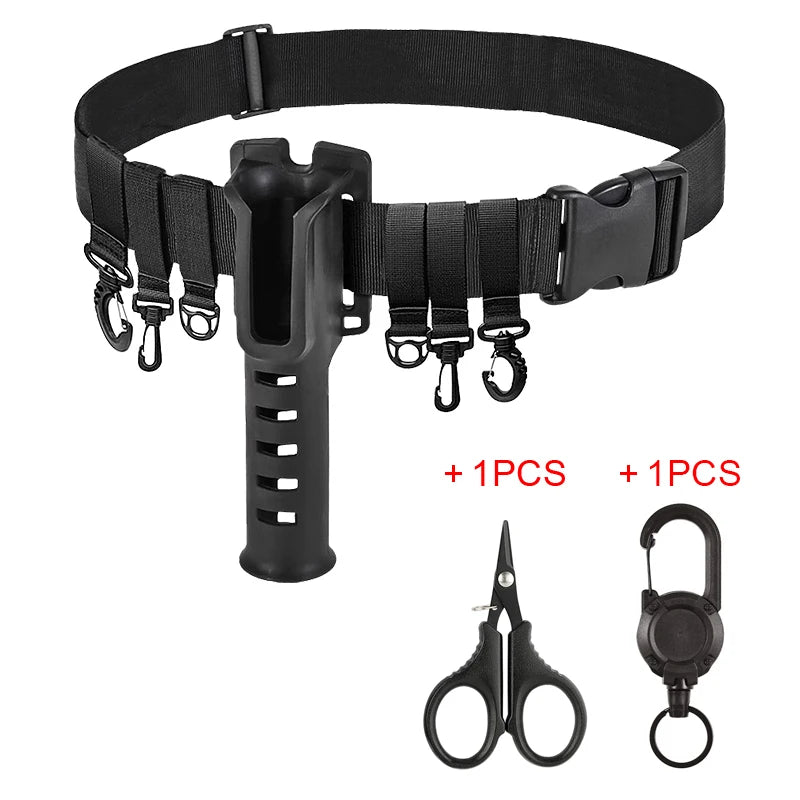 Shawto Multi-function Nylon Belt Rod Holder Portable Pole Inserter Fishing Rod Pesca Rack Quick Belt Holder Inserting Device
