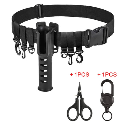 Shawto Multi-function Nylon Belt Rod Holder Portable Pole Inserter Fishing Rod Pesca Rack Quick Belt Holder Inserting Device