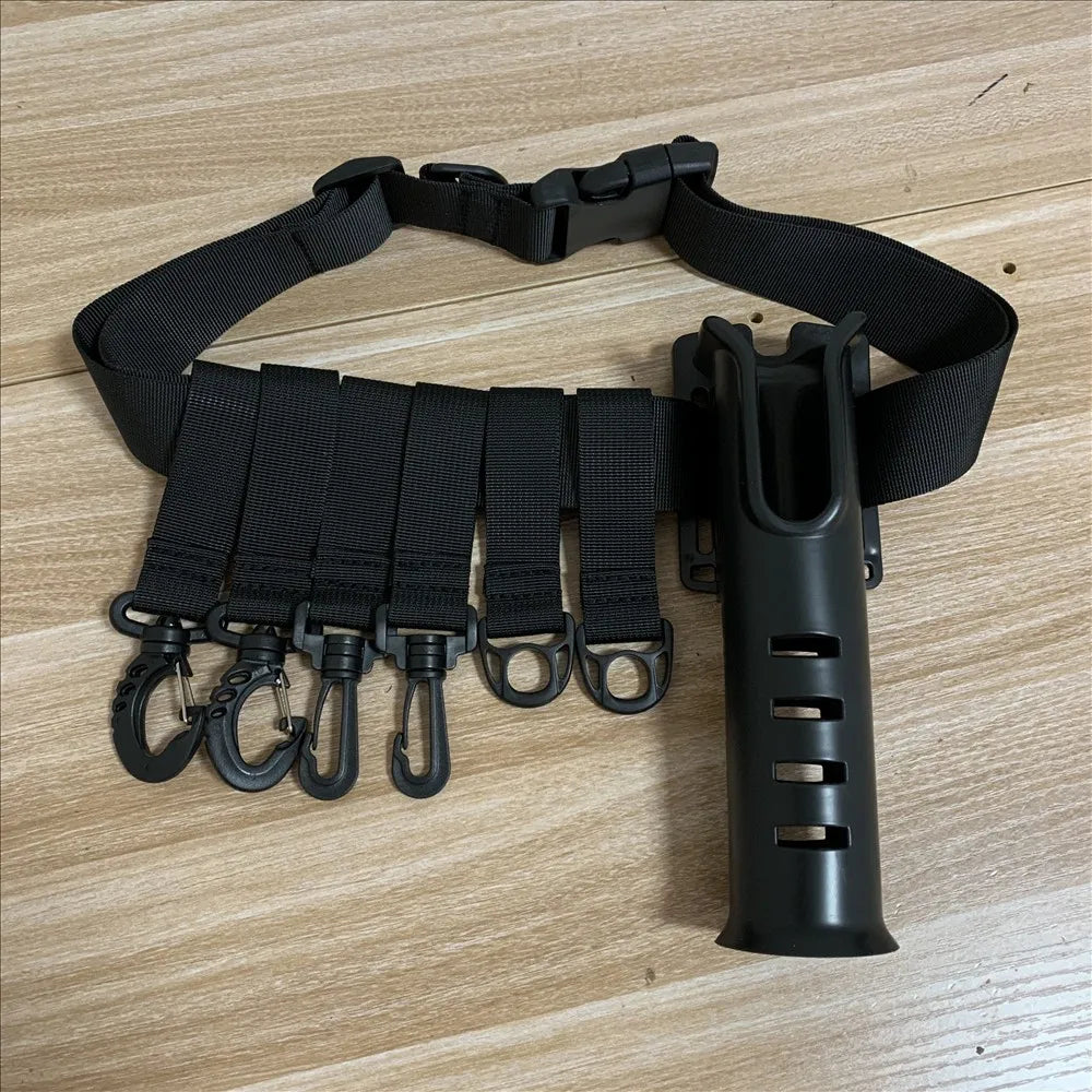 Shawto Multi-function Nylon Belt Rod Holder Portable Pole Inserter Fishing Rod Pesca Rack Quick Belt Holder Inserting Device