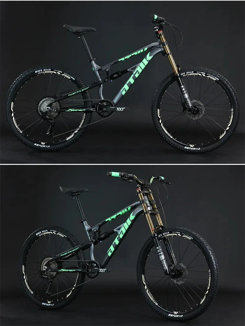 26 inch soft tail mountain bike  air pressure shock absorption outdoor bicycle 11-speed MTB oil brake downhill off-road racing