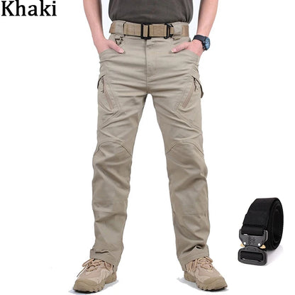 Mens Waterproof Cargo Pants Elastic Multiple Pocket Military Male Trousers Outdoor Joggers Pant Plus Size Tactical Pants Men