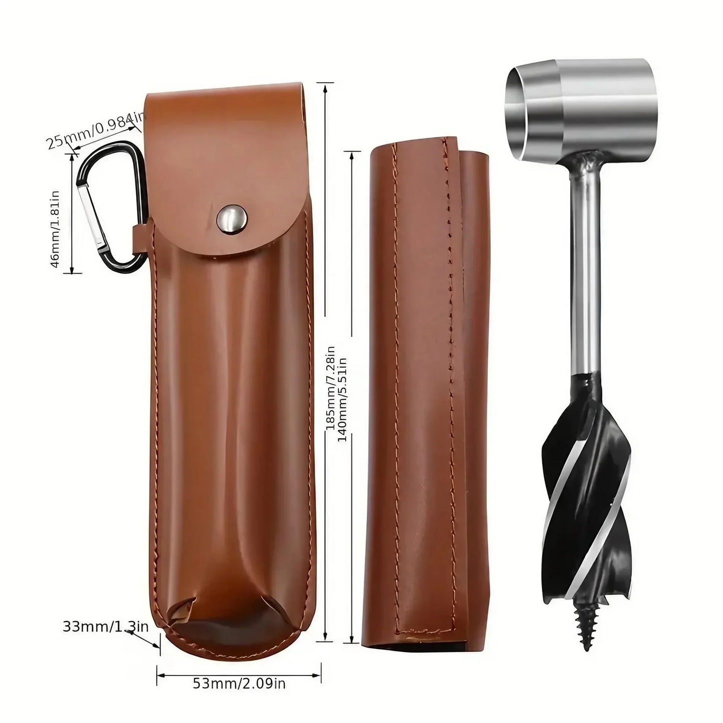 STONEGO Outdoor Drill Bit Set, Wood Boring & Splitting Tool, Manual Hand Drill for Camping, Survival, and Carpentry