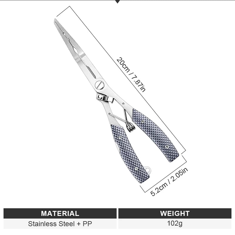 Shawto Aluminium Alloy Fishing Gripper Professional Fishing Lip Grabber Tool Fish Scissors Clip Fish Control Tackle Pliers Gear