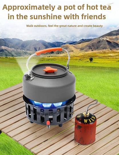 21000W 7-Core Camping Stove High-Power Strong Fire Windproof Electronic Ignition Tourist Gas Stove Burner for Cooking Picnics