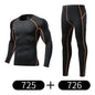 Mens Compression Set Running Tights Workout Fitness Jogging Training Clothes Tracksuit Men Long Sleeve Shirt Sport Suit 725+726