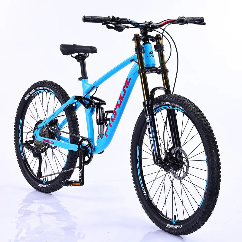 26/27.5 inch downhill bike dual shock absorption gravel bike 11 speed soft tail mountain bike adult hydraulic brake bicycle
