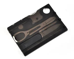 12 In 1 Pocket Credit Card Camping EDC Survival Handy Multifunctional Survival Outdoor Tool Card Knife LED Light Magnifier