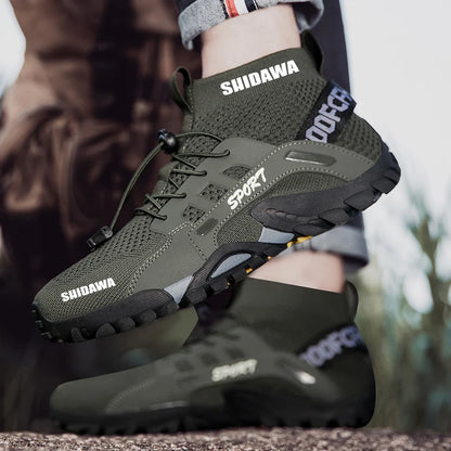 Shidawa Men Non-slip Fishing Shoes Outdoor Sports Breathable Hunting Boots Large Mesh Quick-drying Upstream Shoes Cycling Shoes