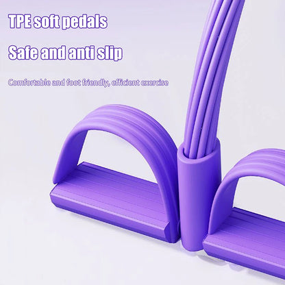 10-Tube Yoga Pedal Puller Woman Resistance Bands Abdomen Waist Arm Training Elastic Pull Rope Fitness Equipment