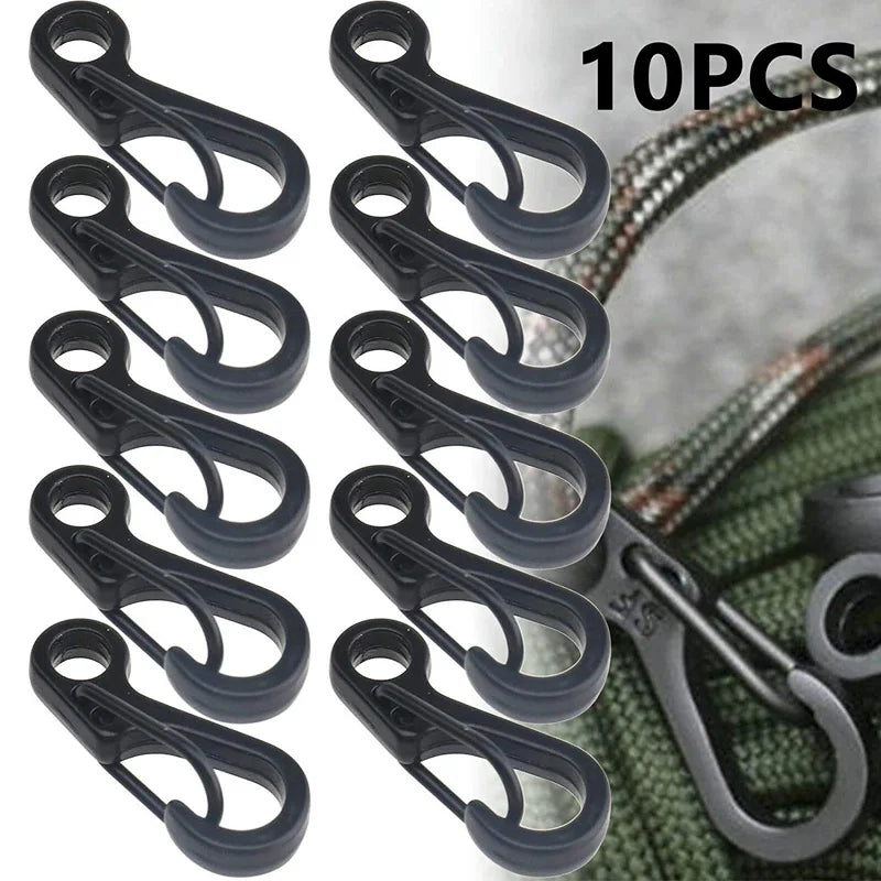 10Pcs/lot Mini Carabiner Paracord Molle Gear Hooks Key Chain Camping EDC Survival Climbing SF Spring Backpack Clasps Keychain
