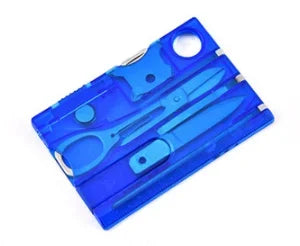 12 In 1 Pocket Credit Card Camping EDC Survival Handy Multifunctional Survival Outdoor Tool Card Knife LED Light Magnifier