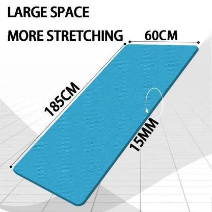 Thickened 15mm NBR Yoga Mat Double-sided Anti Slip Sports Fitness Mat Sports Yoga and Pilates Gymnastics Mat Fitness Equipment