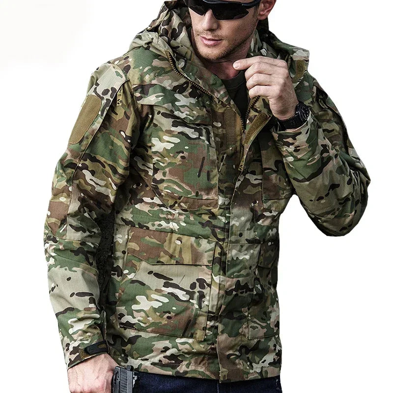 M65 UK Clothes Windproof Hunting Field Jackets Mens Winter/Autumn Waterproof Pilot Train Coat Hoodie Three Colors