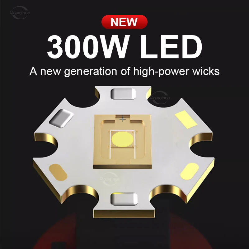 10000mAh High Power LED Flashlights Type-C Rechargeable LED Torch  5000M Ultra Powerful Flashlight Outdoor Tactical Lantern