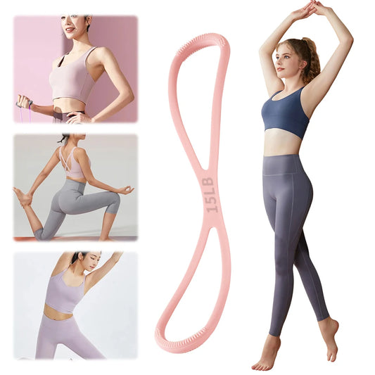 8 Shaped Fitness Resistance Band Yoga Resistance Band Shoulder Stretch Band for Home Fitness Equipment