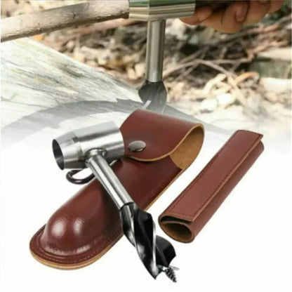 Case For Hand Auger Wrench Bushcrafting Tools Large Camping Survival Tools Brown Drill Bit Case Multipurpose Pu Leather Durable