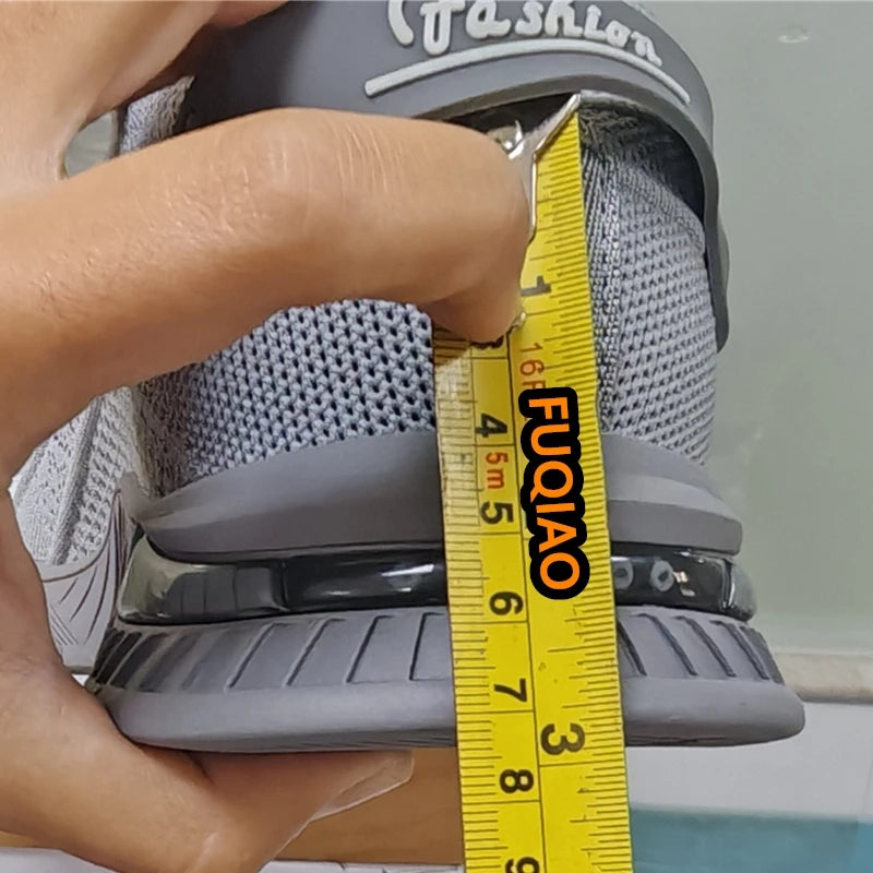 Summer Breathable Comfortable Elevator Sneakers Height Increase Shoes for Men Lift Insoles 7CM Hidden Heels Lift Sports Taller