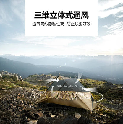 Outdoor Single Camouflage Tent Rainproof Sunscreen Thickened Camping Tent  Camouflage Park Tent Camping Tool New