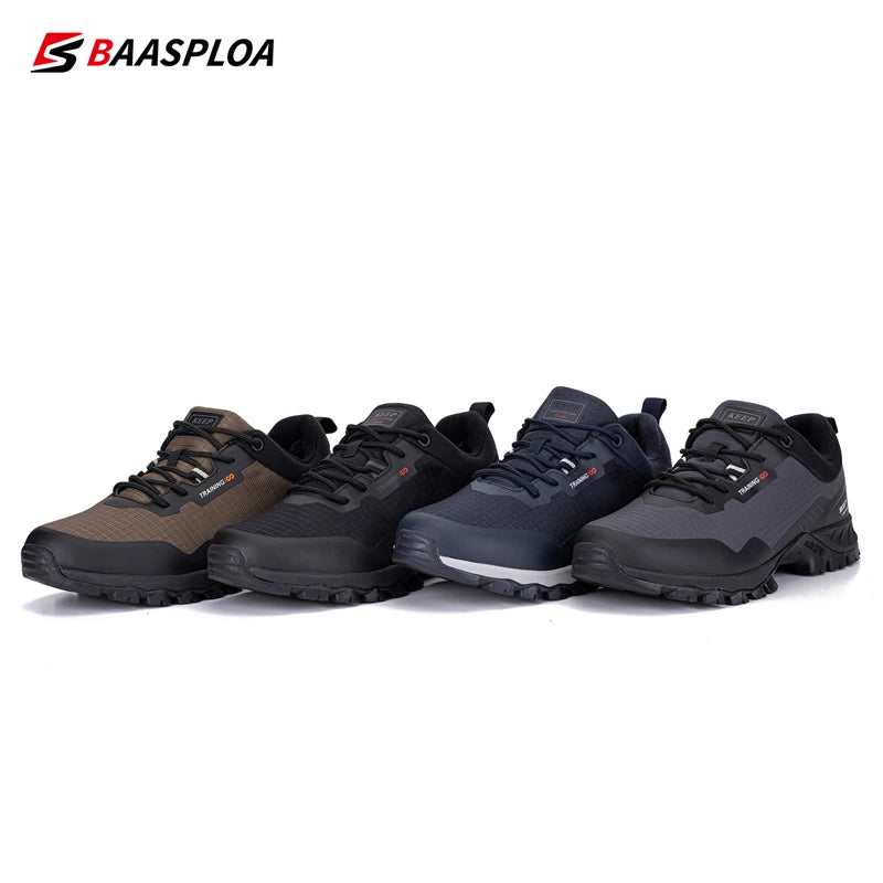 Baasploa New Man's Hiking Shoes Fashion Waterproof Male Outdoor Sneakers Comfortable Shoes Men Anti-Slip Wear-Resistant Footwear