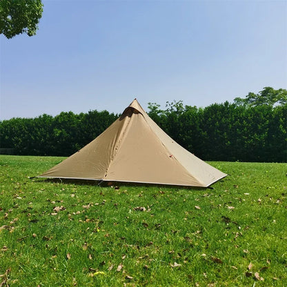 1 Person Hiking Camping Tent Ultralight Rodless Pyramid Tent 4 Season Backpack Tent Outdoor Waterproof Awnings Sun Shlelter Tent