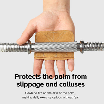 Cowhide weightlifting training gloves with palm protection for men's and women's fitness, gymnastics, grip strength, pull ups, a