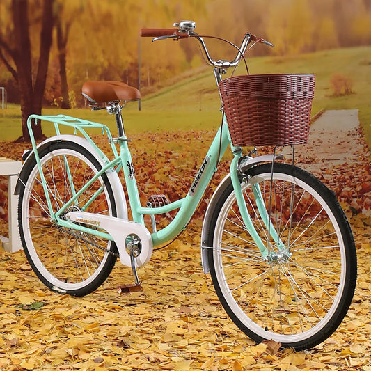 24/26Inch Bicycle Lightweight Unisex Commuter Bike Student Office Commuting Bicycle