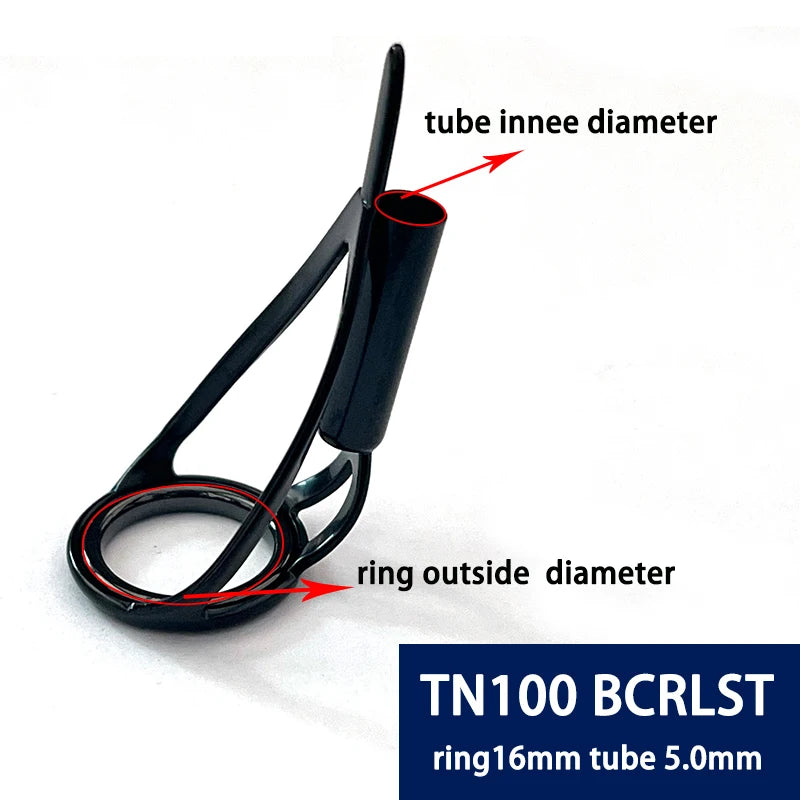 TN100 5PCS BCRLST Fishing Tip Guides Building Fishing Rod Guides Ring Saltwater Repair Kit For Fishing Replacement Accessories