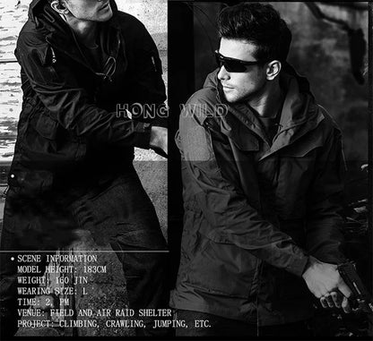 M65 UK Clothes Windproof Hunting Field Jackets Mens Winter/Autumn Waterproof Pilot Train Coat Hoodie Three Colors