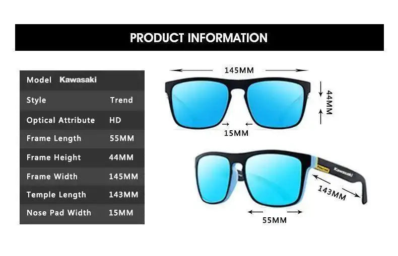 Fashion  Kawasaki Polarized Cycling Glasses Men's Women's Outdoor Sports Sunglasses Hiking Self Driving Climbing Fishing Glasses