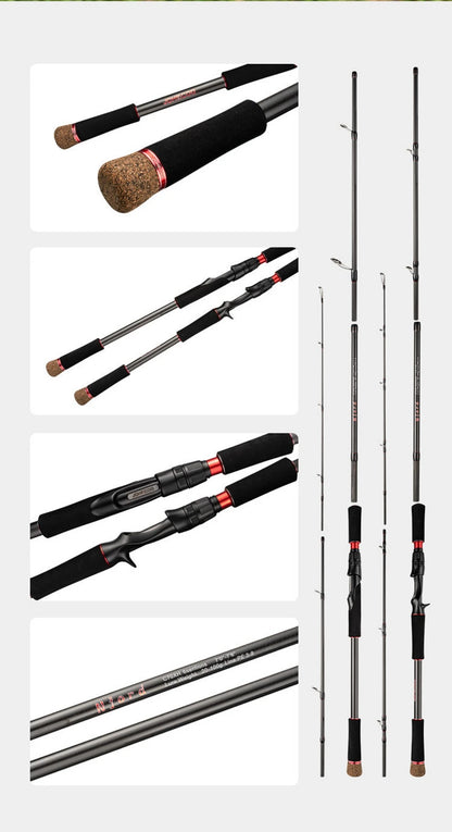 Travel Fishing rod For Big game 2.1m 2.28m SPinning Rod Casting Fishing Rod JerkBait Rod 5 Sections