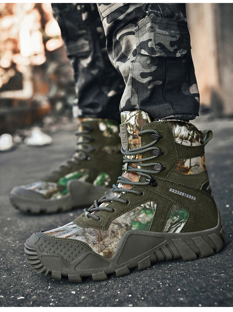 Men's waterproof hiking boots, lightweight outdoor work boots, stylish and durable hiking boots