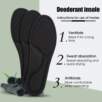 12/2pcs Soft Memory Foam Orthopedic Insoles Deodorizing Insole for Shoes Sports Absorbs Sweat Antibacterial Shoe Accessories