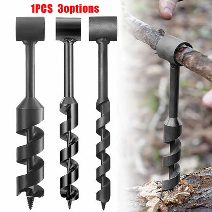 Bushcraft Hand Drill Outdoor Survival Tool Carbon Wood Drill Manual Hand Auger Wrench For Bushcraft Settlers Wood Punch Tool