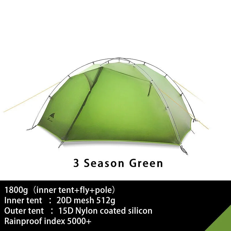 FLAME'S CREED TAIJI 2 15D Nylon Camping Ultralight Tent Outdoor 2 Persons 3/4 Season  Double Layer Camping  Hiking Tents