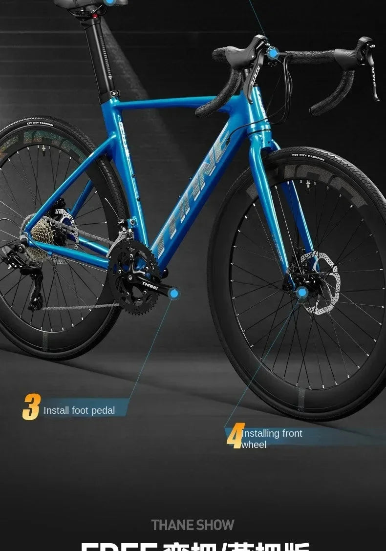 700C curved handle road bicycle 27 speed oil disc brake gravel bike ultralight aluminum alloy frame Road Racing bicicleta aldult