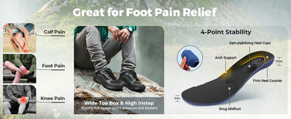 FitVille Men'S Extra Wide Walking Training Shoes Hiking Shoes Lightweight Casual Non-Slip Sports Shoes For Mountaineering