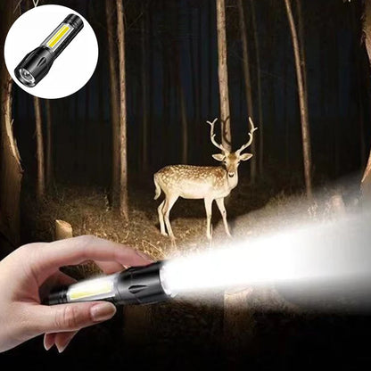 Waterproof T6 COB LED Tactical USB Rechargeable 3 Modes Camping Lantern Portable  Zoomable Flashlight Torch Lamp Focus Light