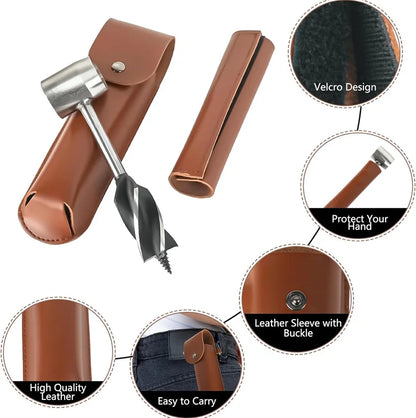 Survival Hand Auger Wood Drill with Scotch Eye for Large Wood Pegs Essential Bushcraft Gear Manual Drill Hole Woodworking Tools