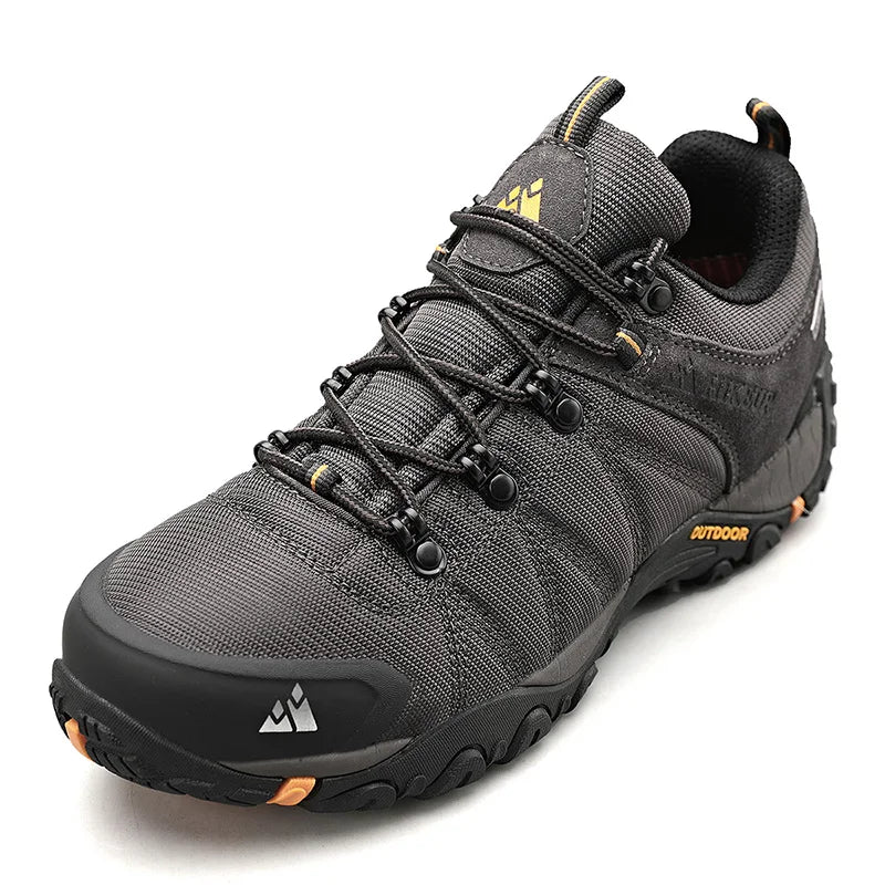 HIKEUP Non-slip Men Hiking Shoes Breathable Outdoor Wear Resistant Splashproof Climbing Men Sneaker Tourism Mountain Shoes
