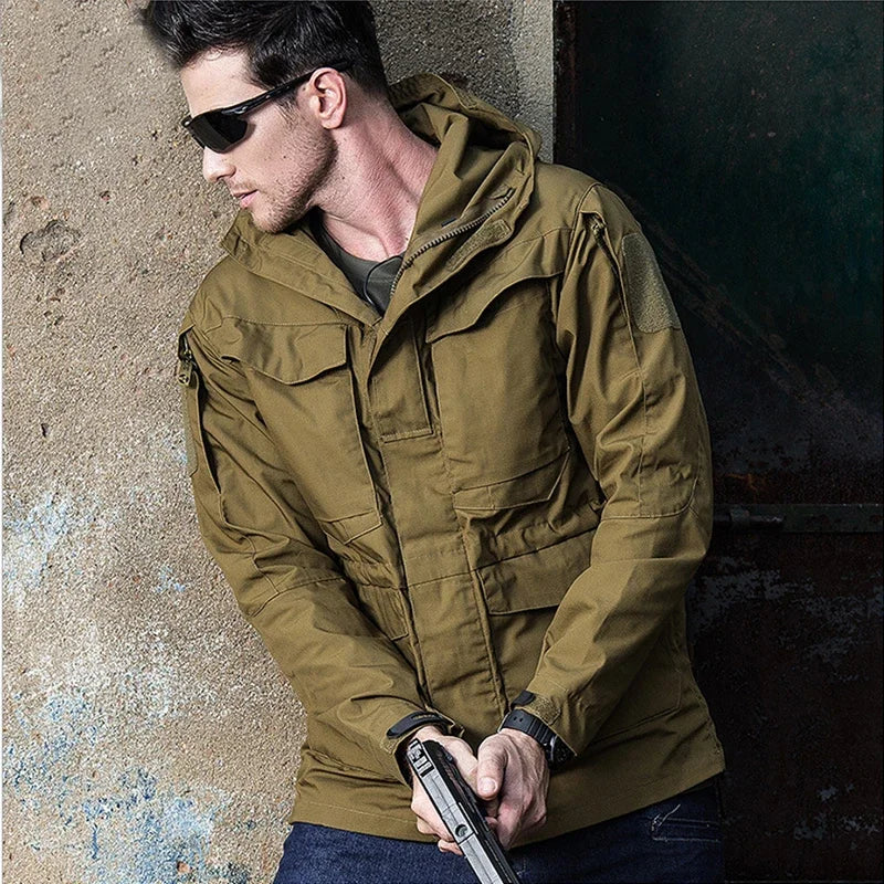 M65 UK Clothes Windproof Hunting Field Jackets Mens Winter/Autumn Waterproof Pilot Train Coat Hoodie Three Colors
