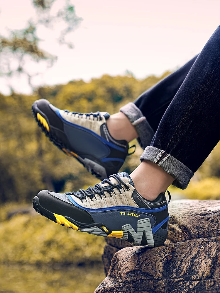 Outdoor Lover Trekking Shoes Men Waterproof Hiking Shoes Mountain Boots Genuine Leather Woodland Hunting Tactical Shoes
