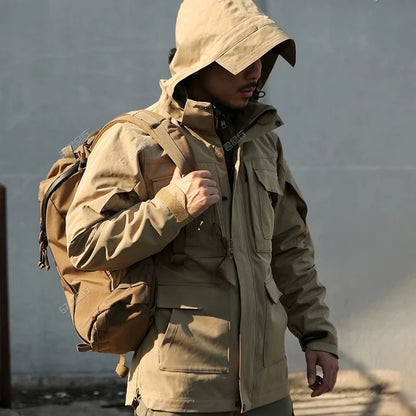 M65 UK Clothes Windproof Hunting Field Jackets Mens Winter/Autumn Waterproof Pilot Train Coat Hoodie Three Colors